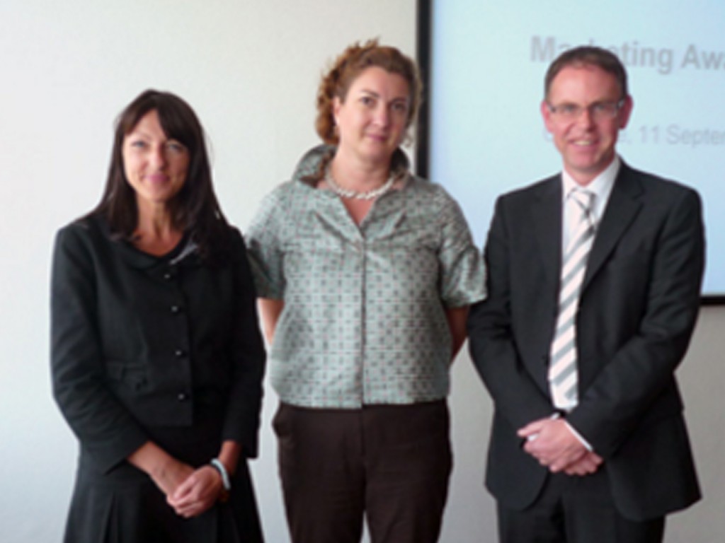 From Left to right: Ania-Virginia Kleinbichler, Director Visitor Marketing, Messe Frankfurt Katharina Hamma, Chair of the UFI Marketing Committee, Michael Reichhold, Director Paperworld, Messe Frankfurt