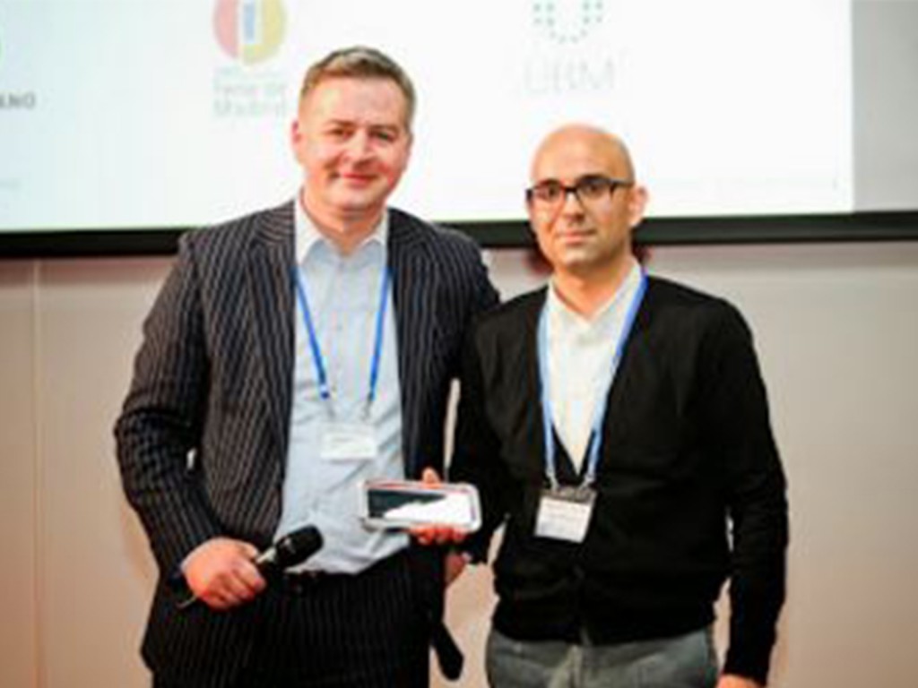 (Left to Right) Matthias Tesi Baur, Vice-Chair of the UFI ICT Committee with the 2014 UFI ICT award winner IFEMA’s Rubén Rodríguez